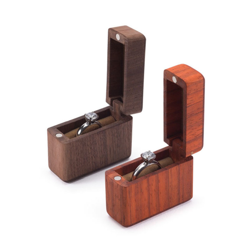 Custom Luxury Small Wooden Engagement Ring Box