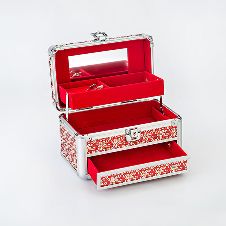 Professional Portable Makeup Cosmetic Aluminum Case Large Capacity Storage Makeup Vanity Box